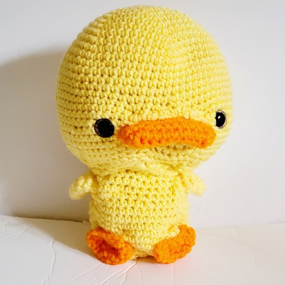 Handmade Davy yellow duck stuffed plush, amigurumi, toy, crochet